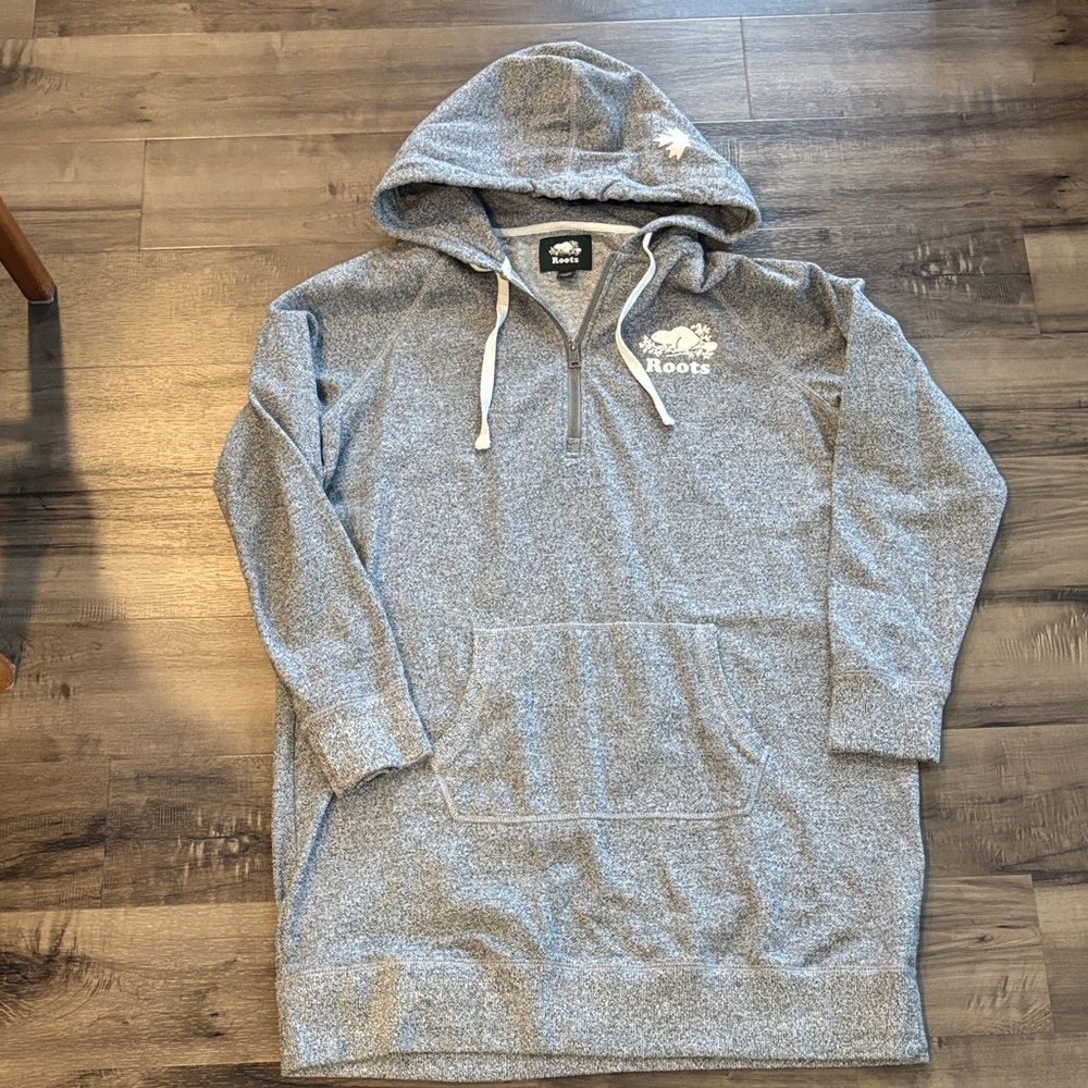 Roots Heather Gray Half Zip Hoodie dress